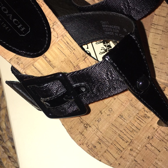 NWT Coach Bernadette Patent and Nylon Banded Wedge - Picture 8 of 8